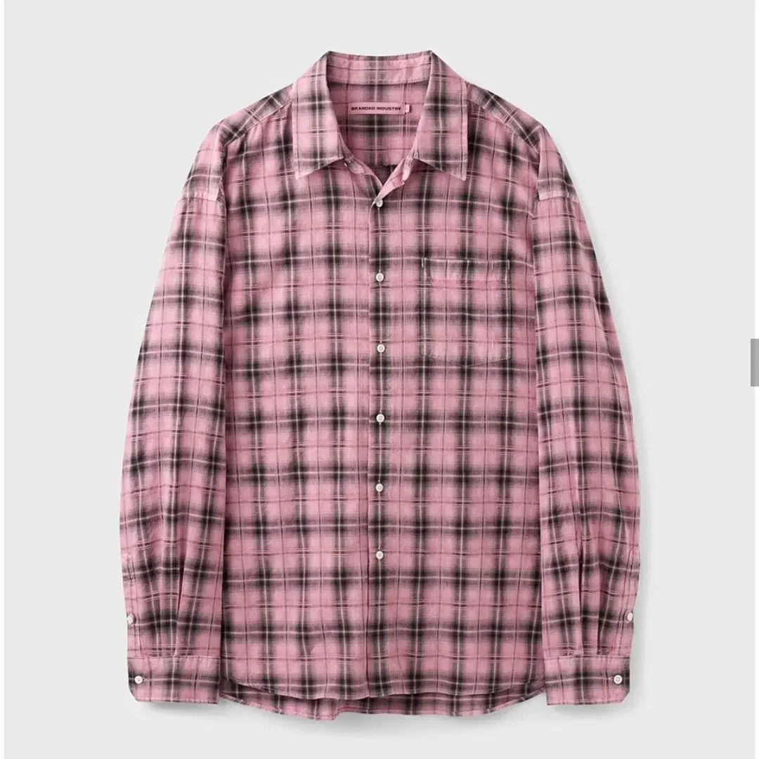 [New]Branded all-day check shirt pink L size