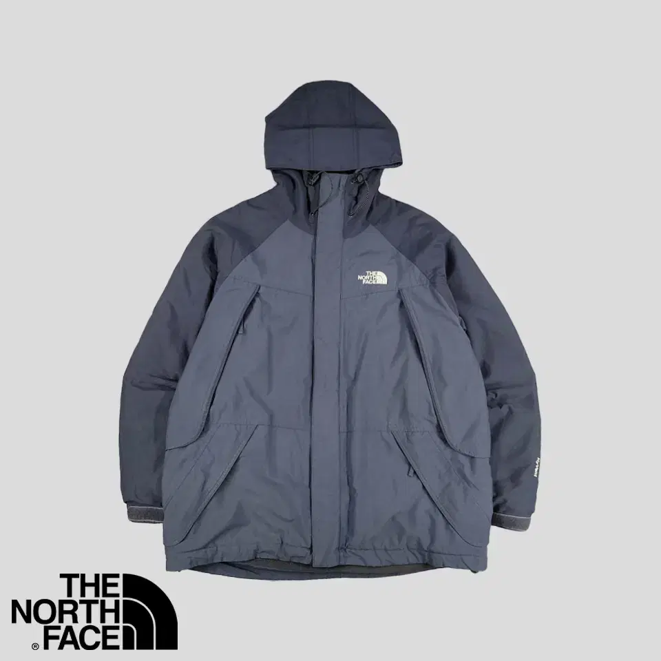 The North Face SmokeBloo tonal white logo embroidered hi-vent hoodie nylon a