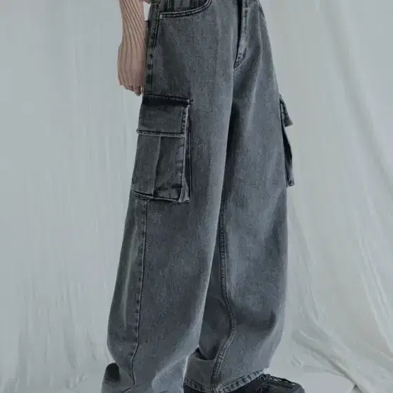 어반드레스 snow cargo denim black