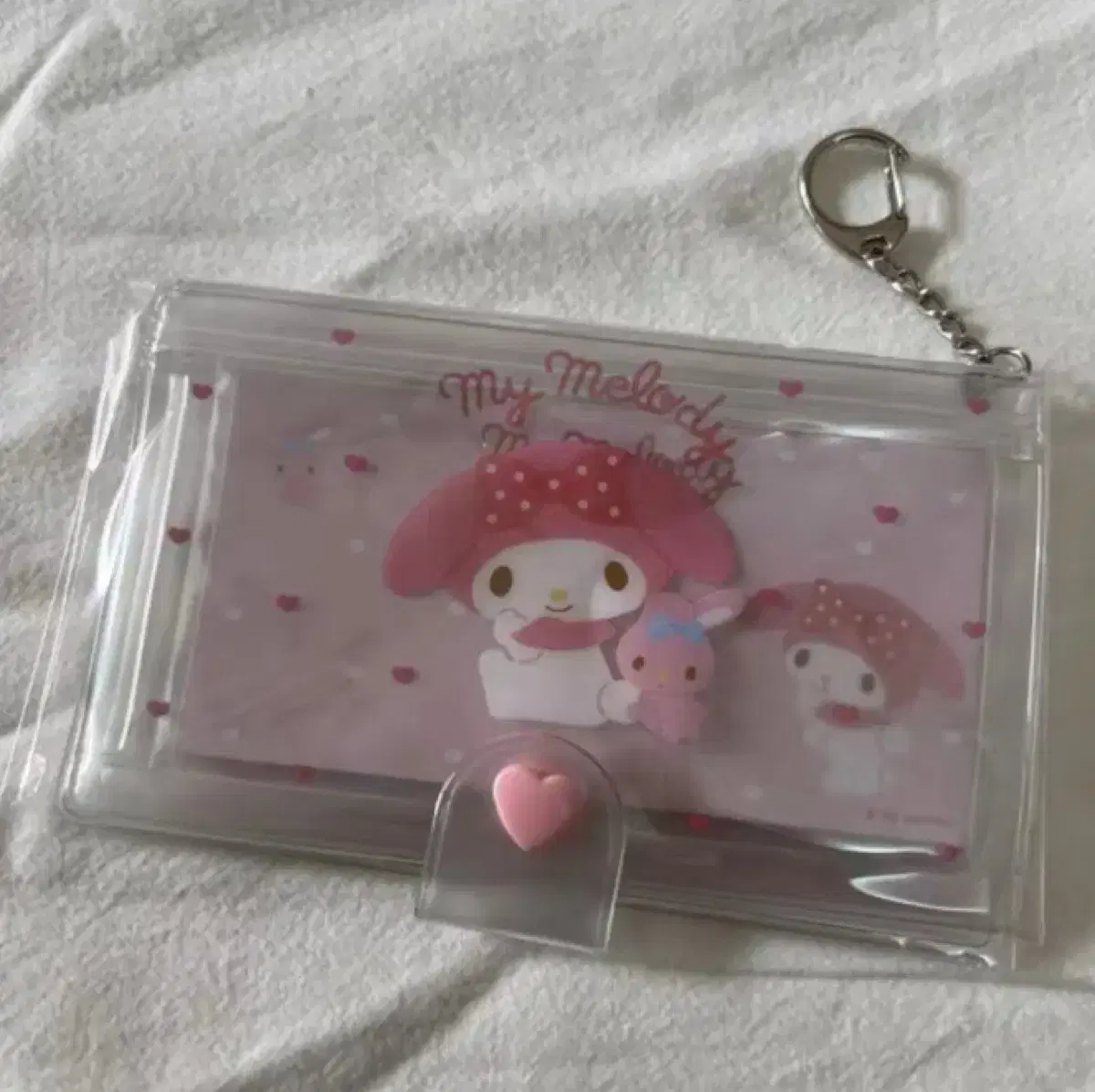 Kitty My Melody PVC Reversible Zipper Bag Keyring