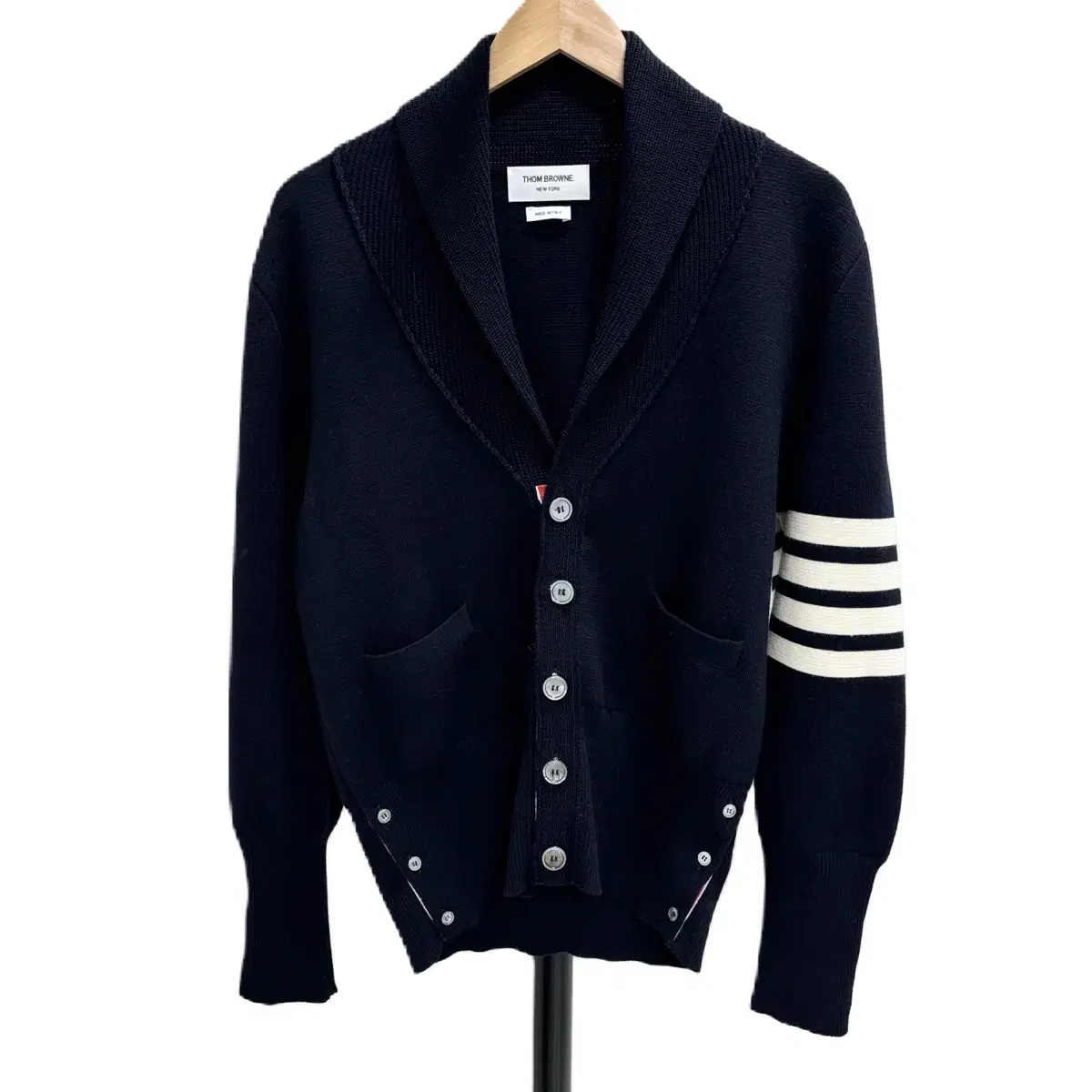 [2]Thom Browne Diagonal Armband Milano Stitched Shawl Kara Cardigan