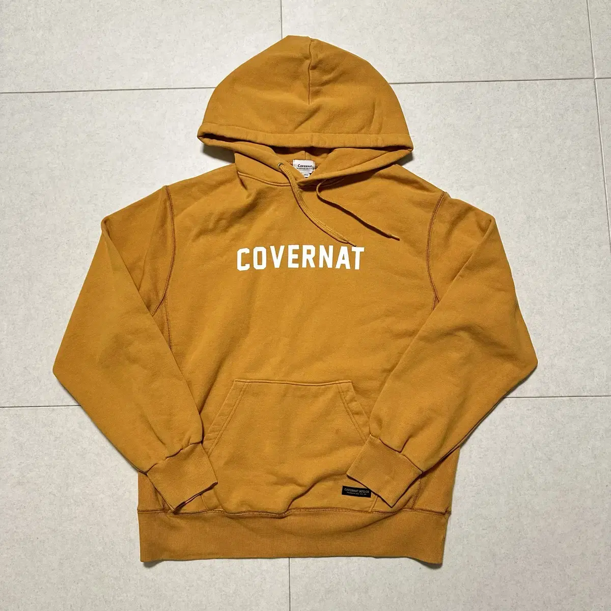 [size 105] CoverNet Logo Hoodie Mustard