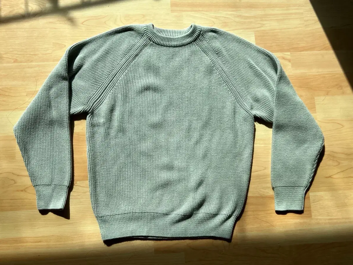 Steady Everywhere Raglan Cotton Fisherman Knit in Gray Melange Size 2