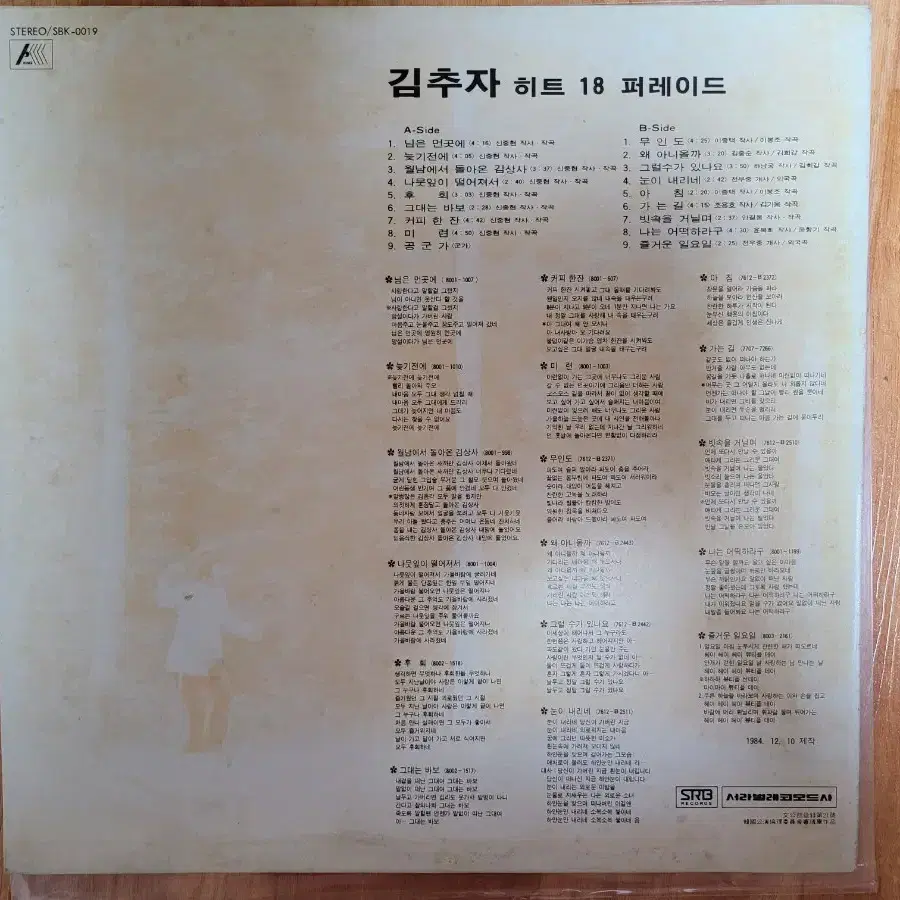 희귀 김추자 초반  lp 일괄판매