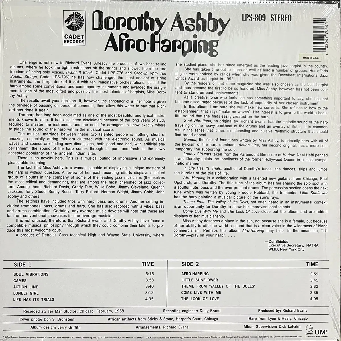 (재즈) Dorothy Ashby - Afro-Harping lp