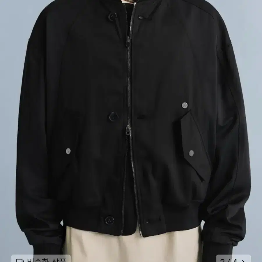 애드오프 봄버 자켓 TWIN PANELS BOMBER BLACK