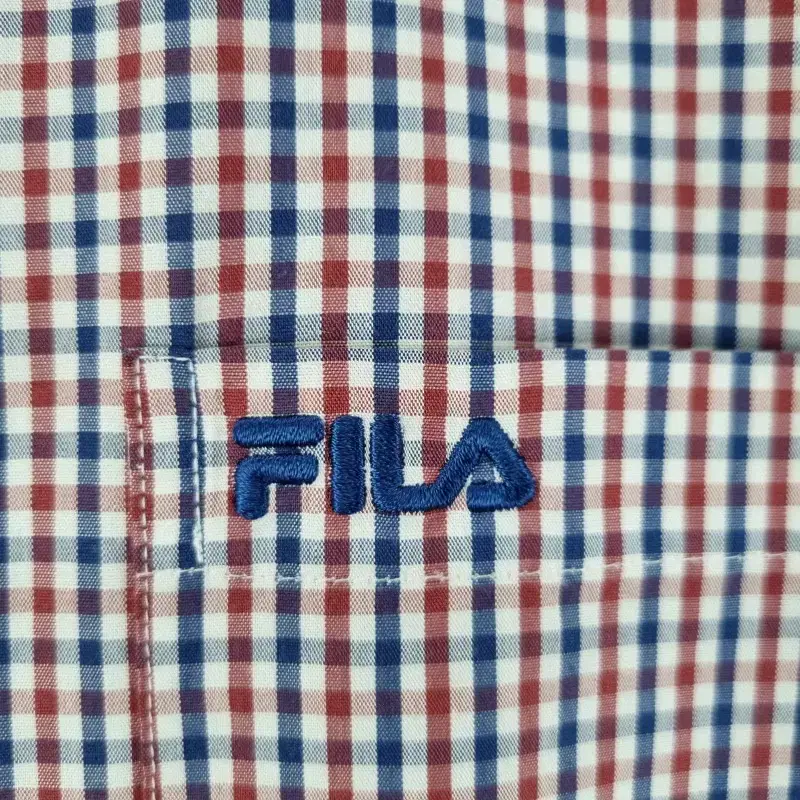 E7654 FILA 남110 배색 체크무늬 클래식 셔츠/더크