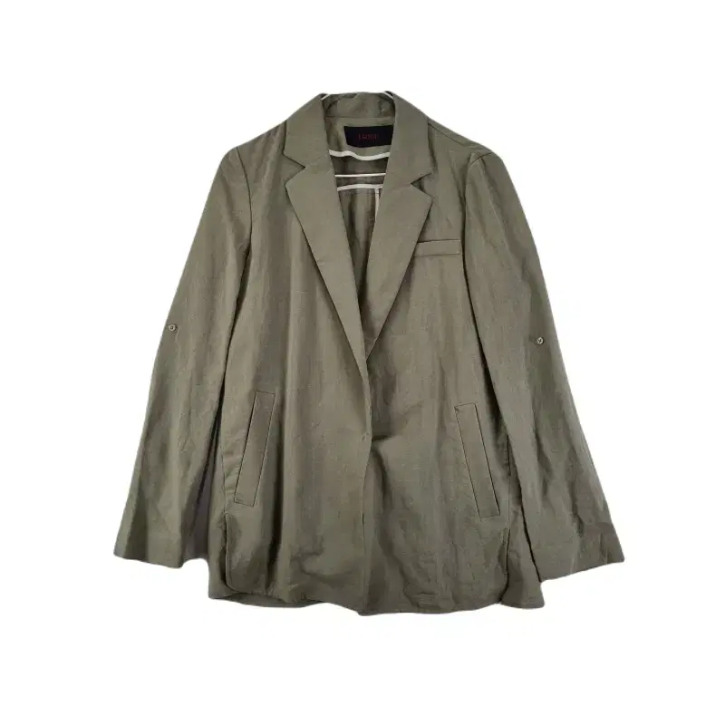 E7675 SOUP W82160 Khaki linen one-button jacket/dirk