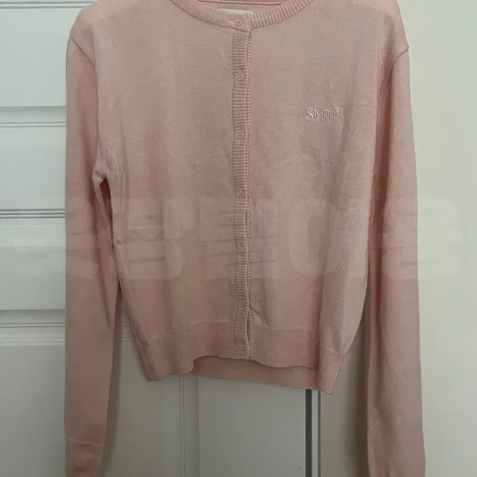 시눈 sinoon logo cardigan (light pink)