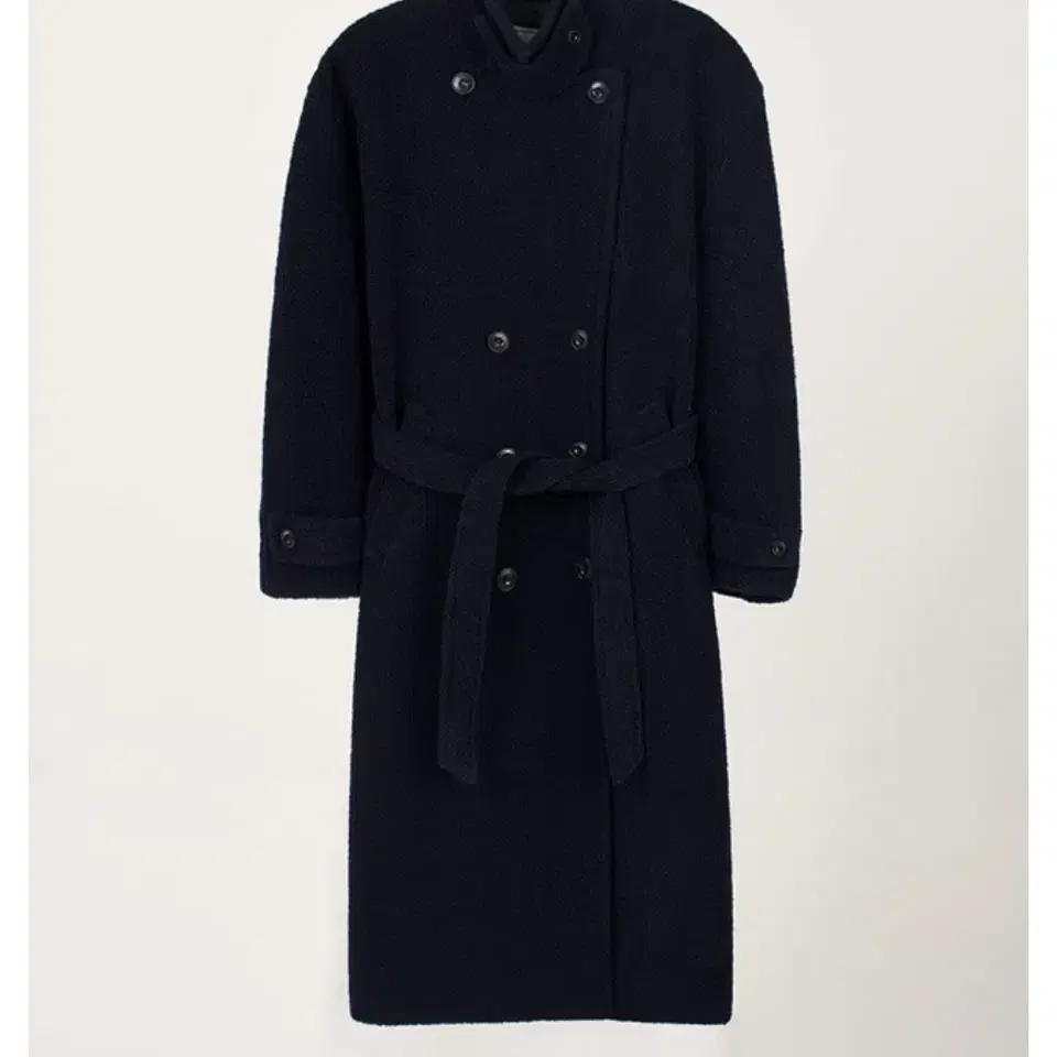 오버듀플레어ALPACA BELTED DOUBLE COAT_NAVY