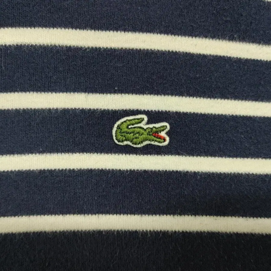 LACOSTE 라코스테 여성 네이비단가라 면 롱원피스