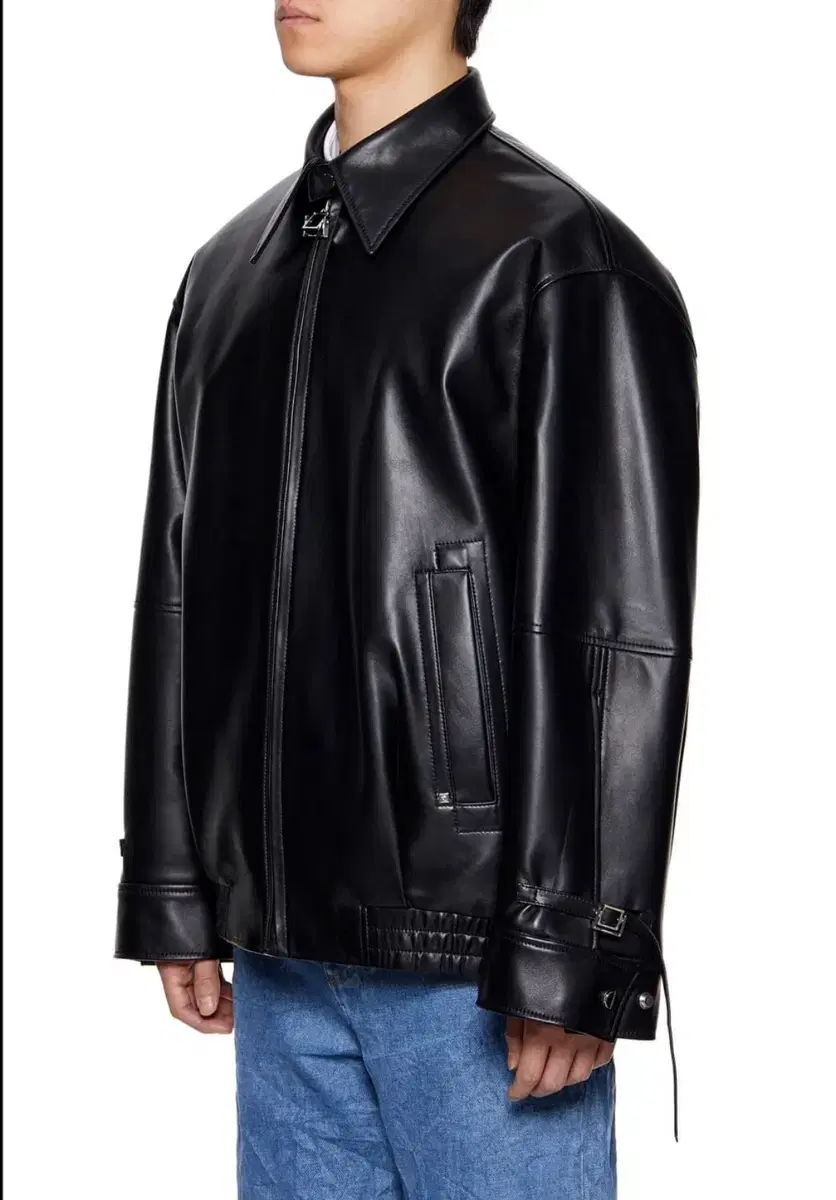 wooyoung mi 23fw lambskin banded leather jacket 50