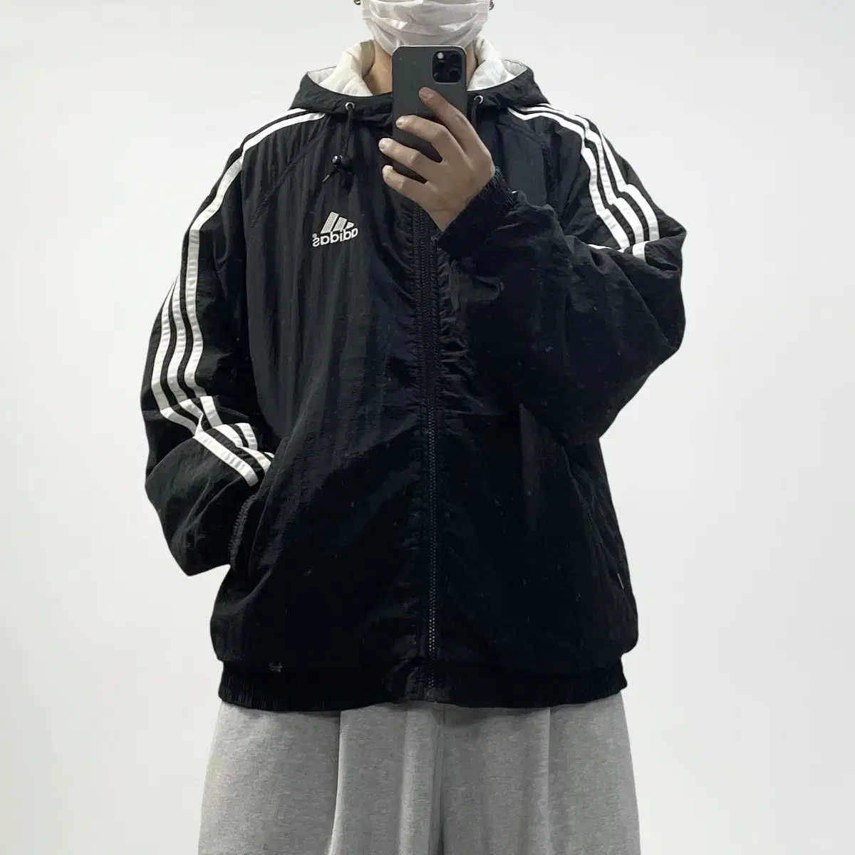 Adidas Old School Sideline Hooded Jumper Jacket Black