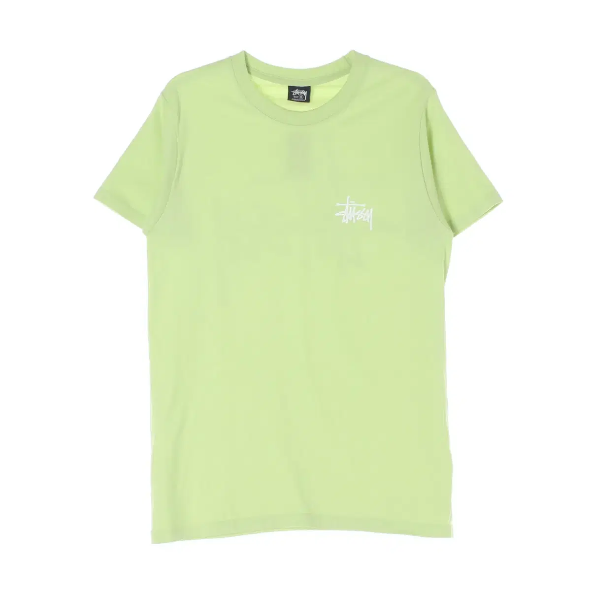 (NEW)[S]Stussy Yellow Green Short Sleeve Round T-Shirt