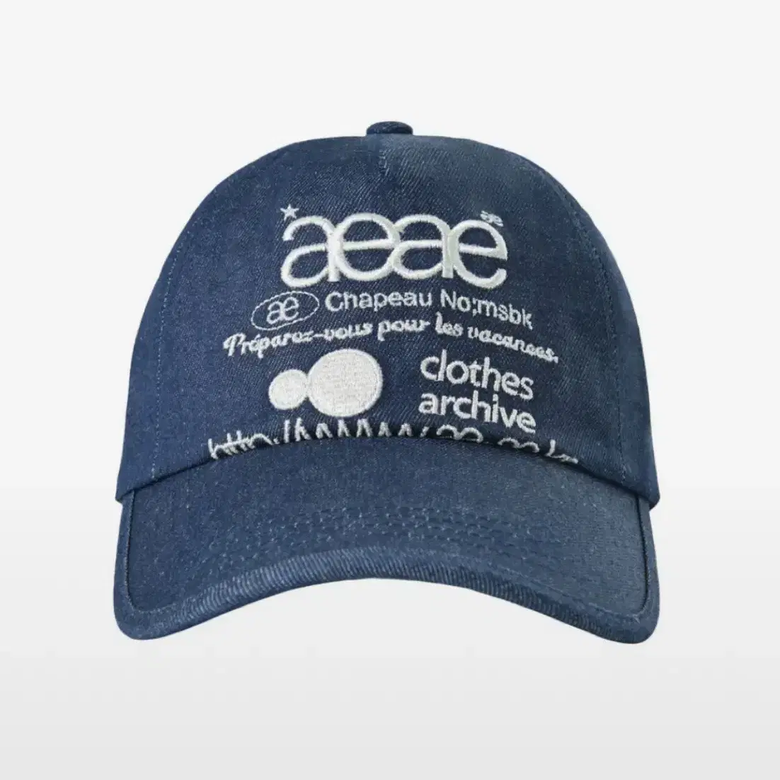 에이이에이이 모자 WEB LOGO DENIM 5 PANNEL CAP