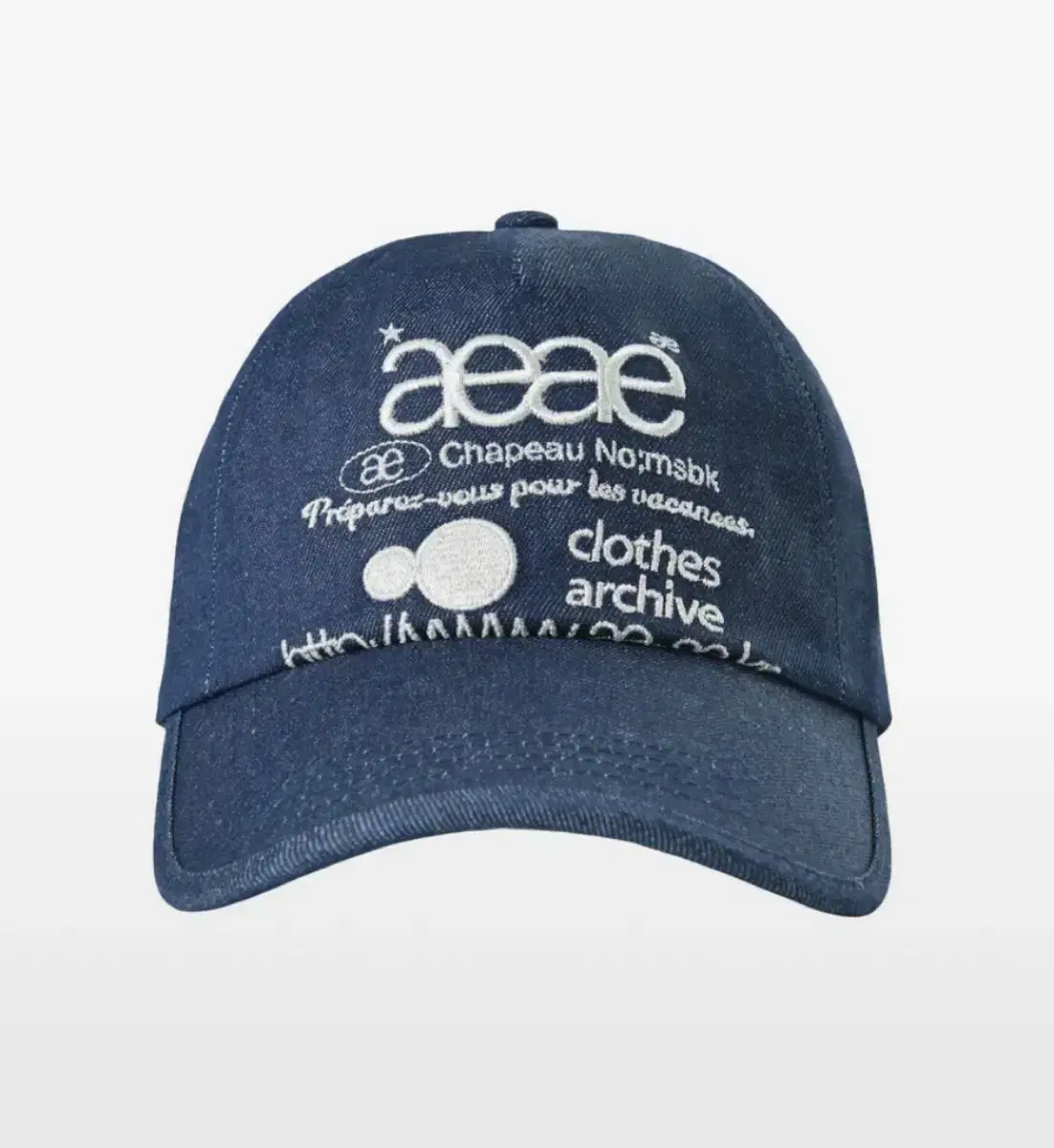 에이이에이이 모자 WEB LOGO DENIM 5 PANNEL CAP