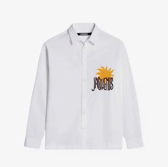 [NEW] Jacquemus La Chemise Bau Embroidered Sun Logo Shirt Printed Yel Sun