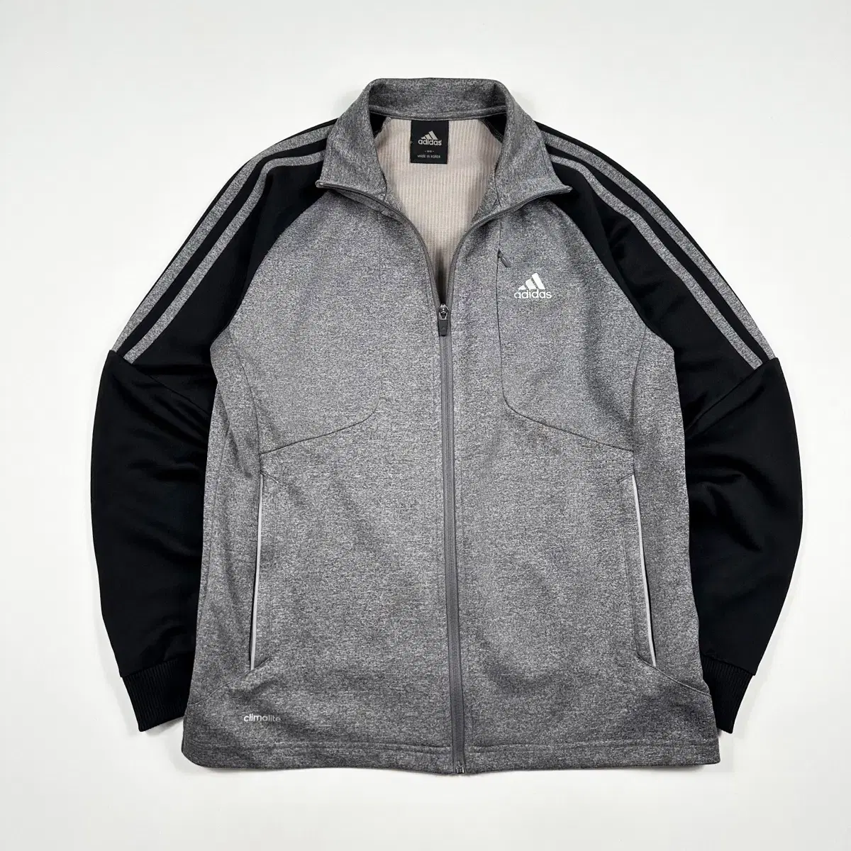 (M) Adidas Minimal Track Top Jersey Black Gray