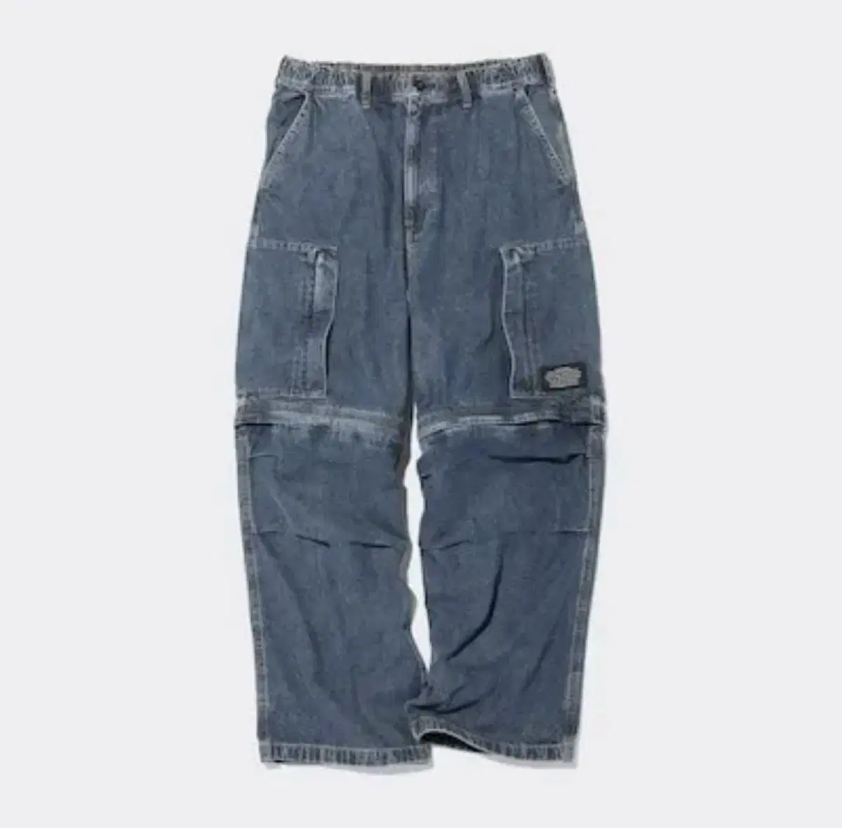 GU x UNDERCOVER Denim Convertible Wide Cargo Pants Long Pants Jin Blue