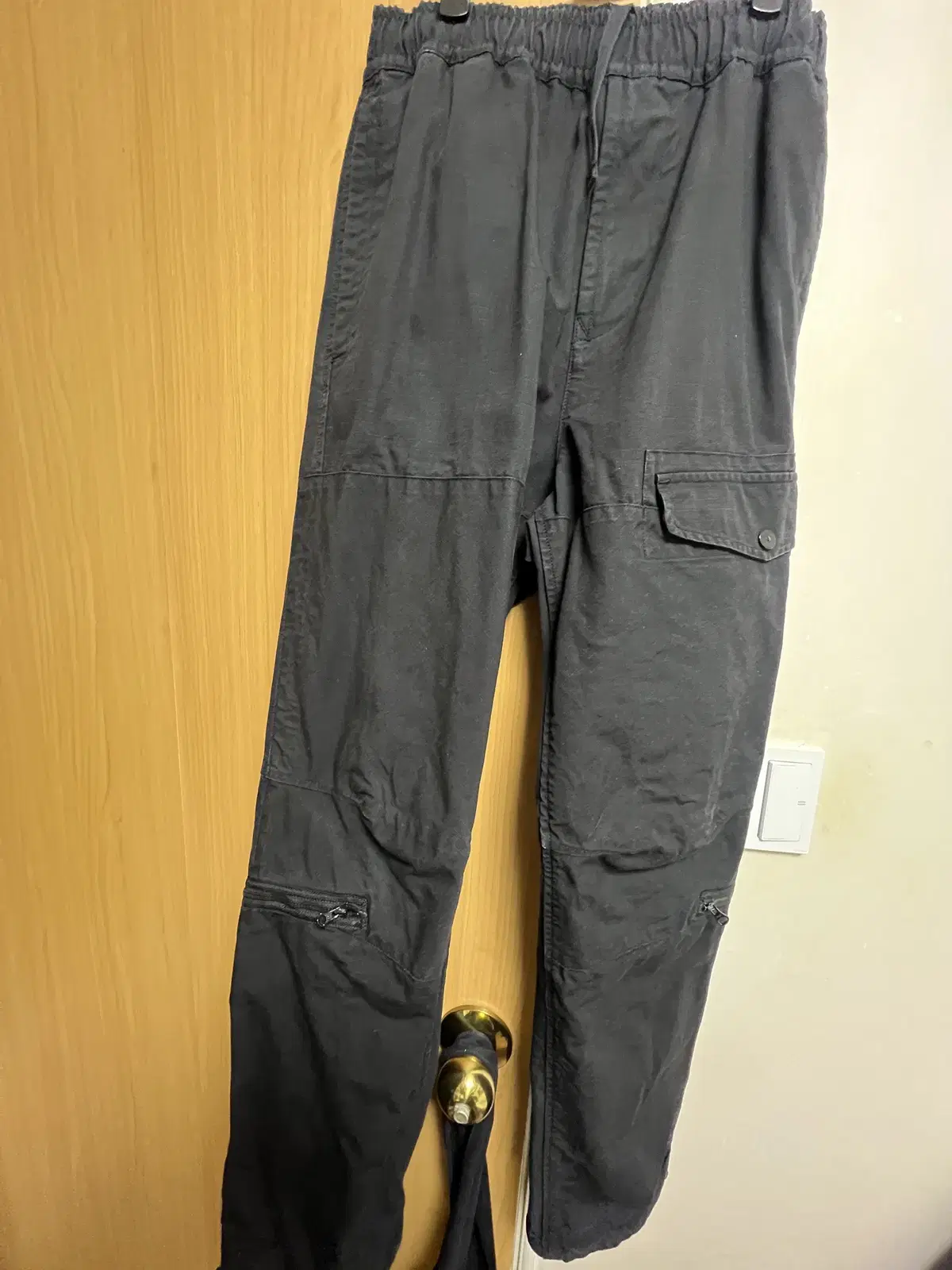 Stone Island Waffen Logo Straight Leg Pants Black 28