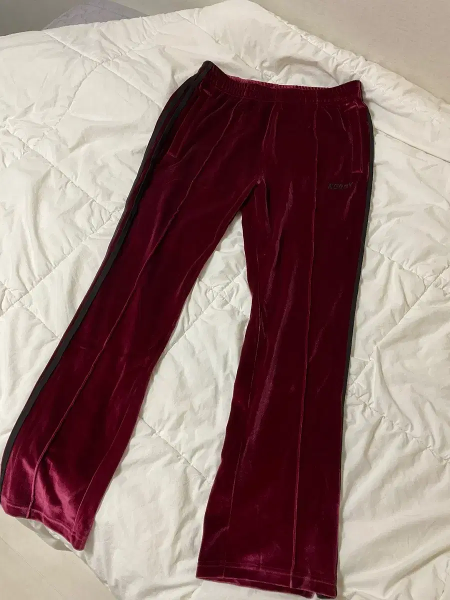 Navy Velvet Track Pants