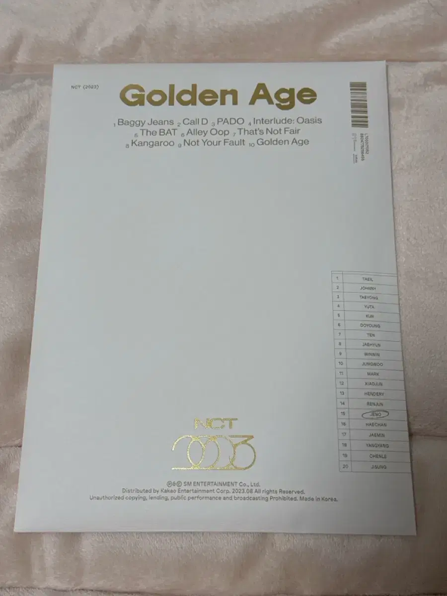 NCT Golden E.JI jeno Collecting unsealed album photocard Including sell wts 2023