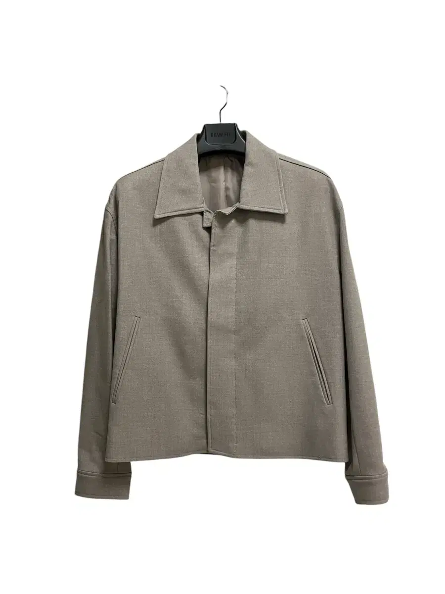 Drawstring minimalist soft wool jacket [MELANGE BEIGE] size M