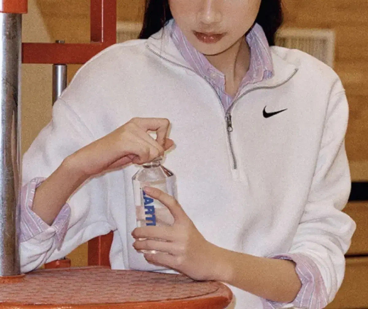 [s] 나이키 피닉스 플리스 크롭 스웻셔츠 기모 하프집업 화이트 S