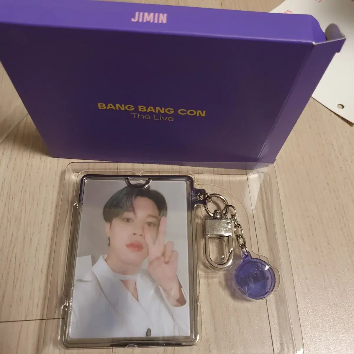 Source) Bang Bang Cone jimin Photo Card Holder keyring BTS bangtan jimin photocard Keyring