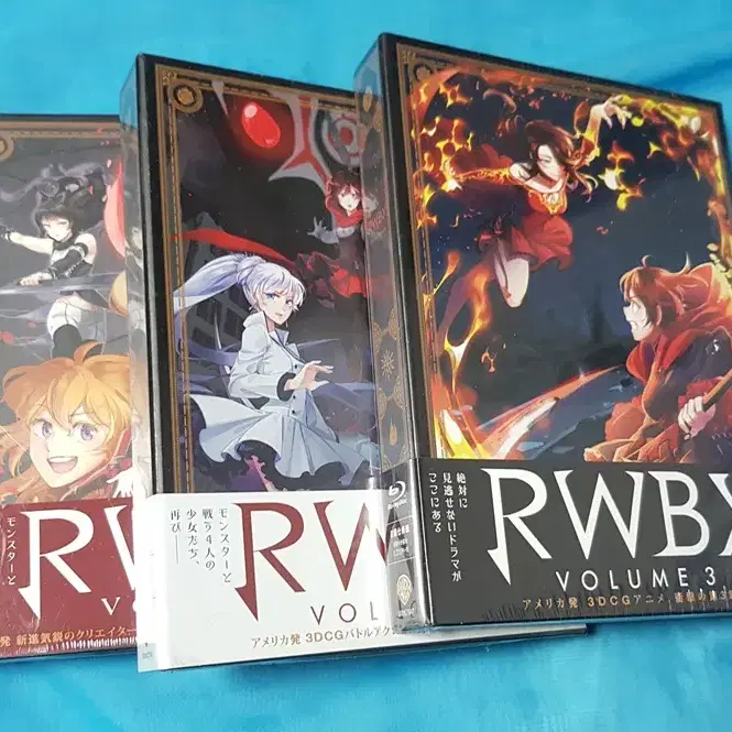 RWBY 일본판 미개봉 블루레이  볼륨 1~3