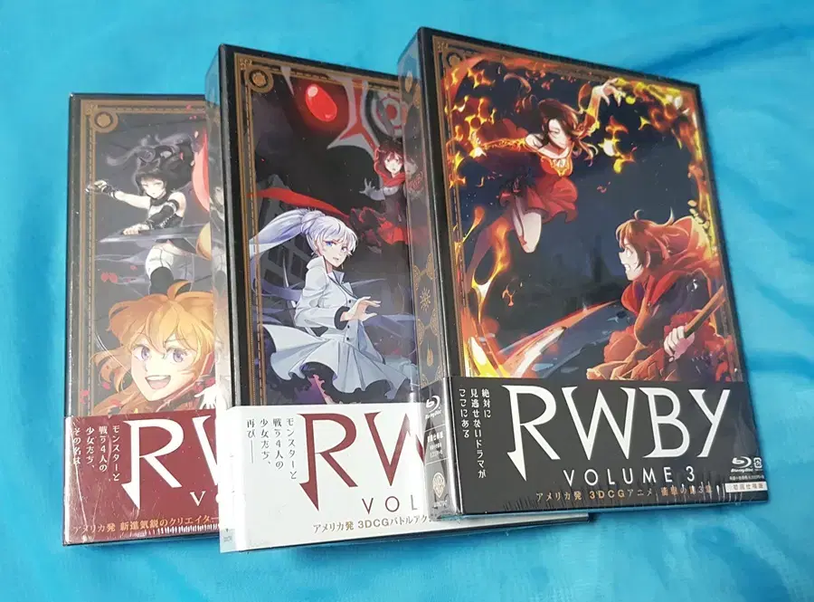 RWBY Japanese Edition sealed blu-ray Volumes 1-3