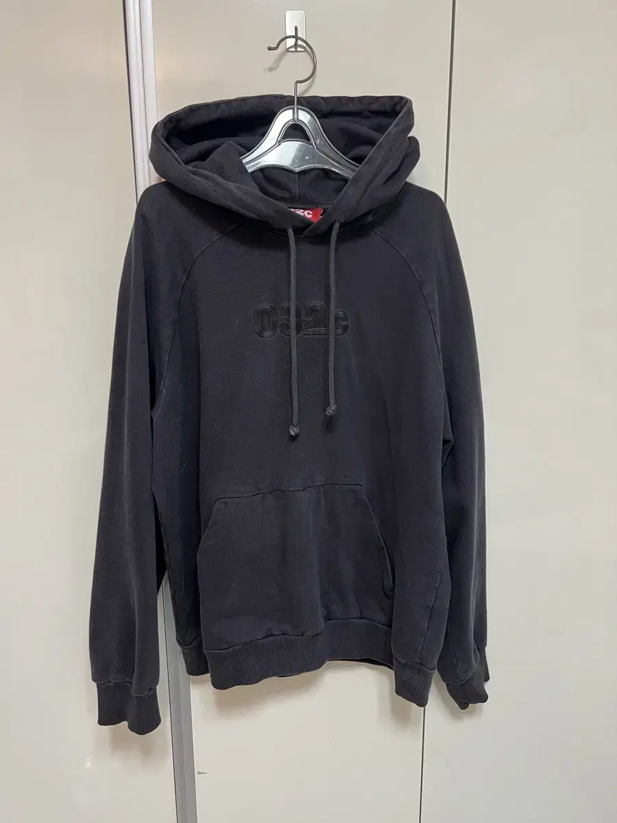 032c Washed logo embroidered hoodie M