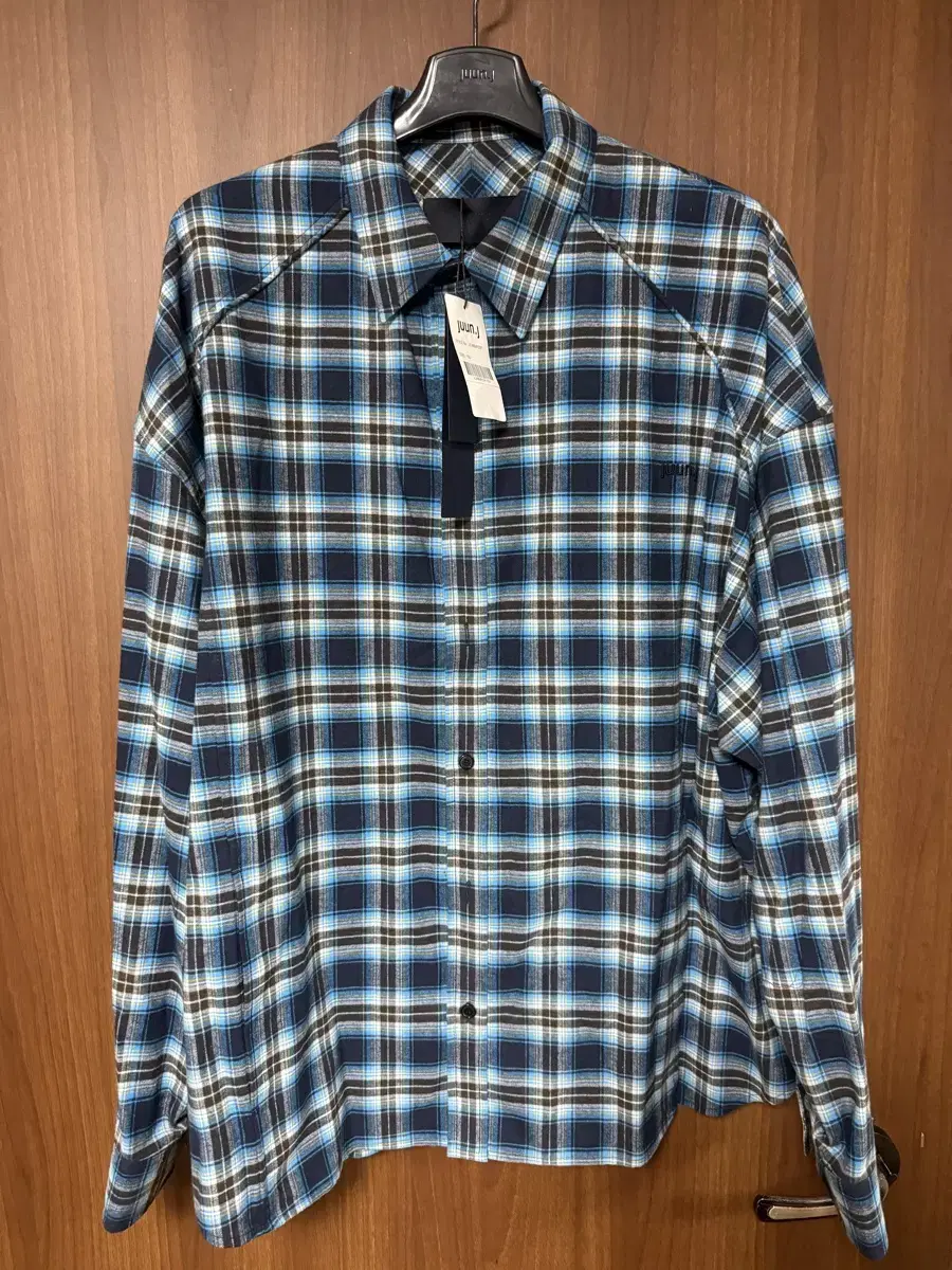 [50] Junji 24FW bloo checked shirt for sale new