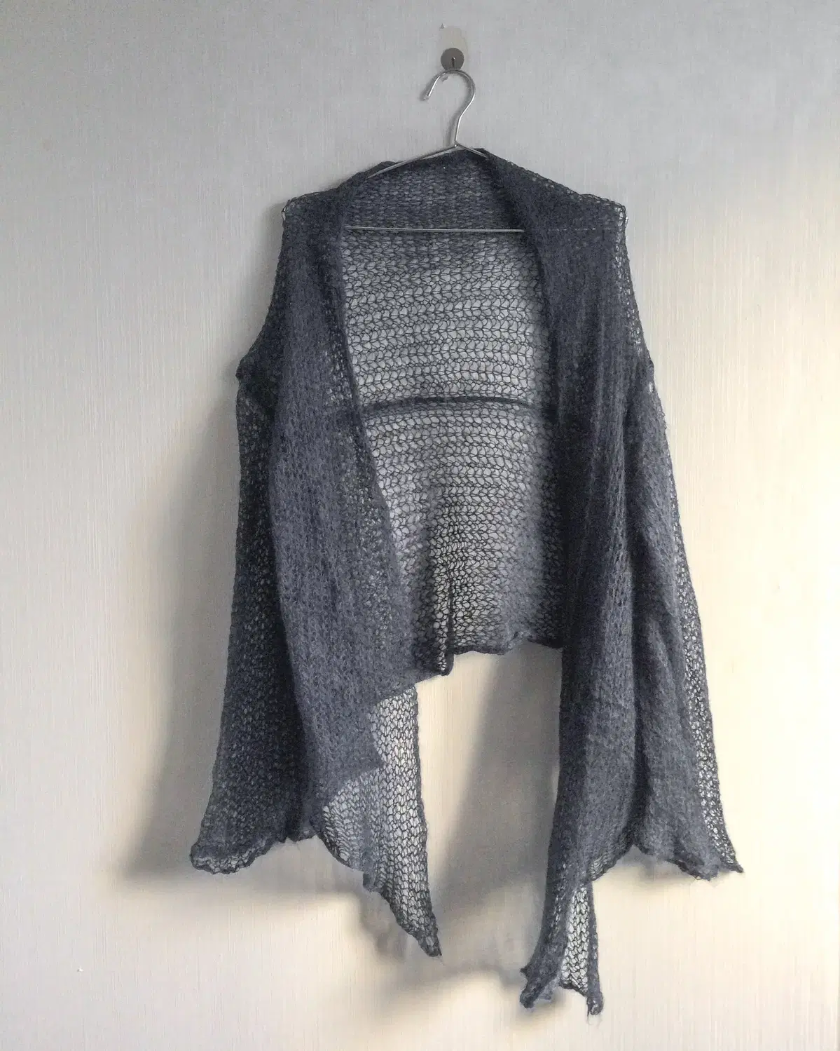 Drape open knit cardigan