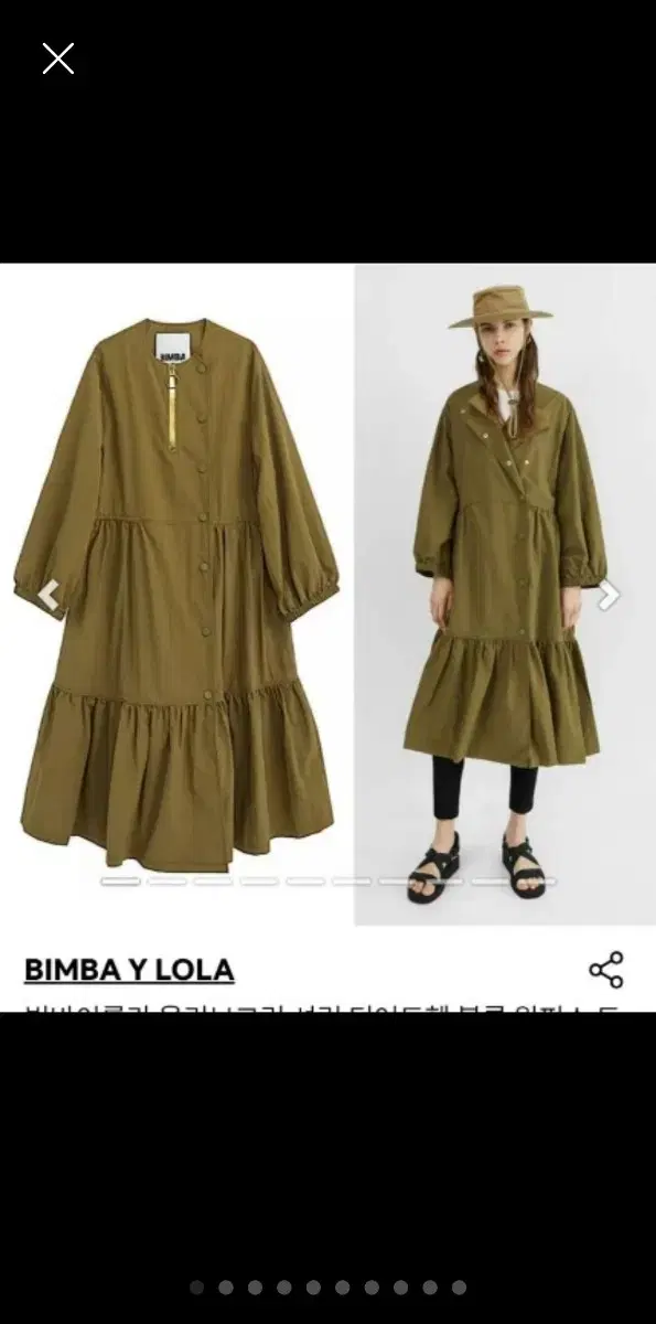 빔바이롤라 BIMBA Y LOLA  프릴 트렌치 코트 새상품