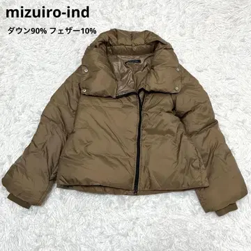 클리닝 완료 미즈이로 인드 숏 기장 다운 자켓 숄 카라