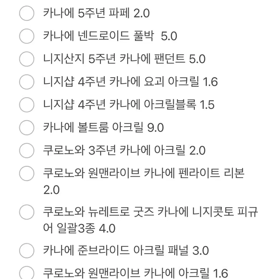 니지산지 카나에 굿즈 처분