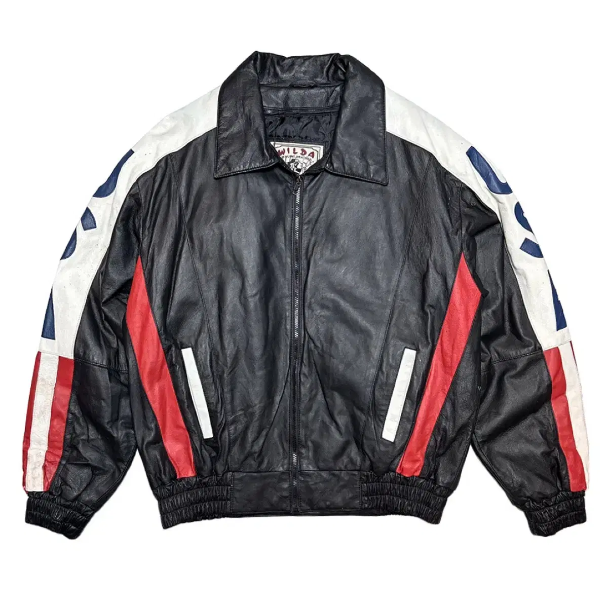 [105]USA America Embroidered Leather Jacket