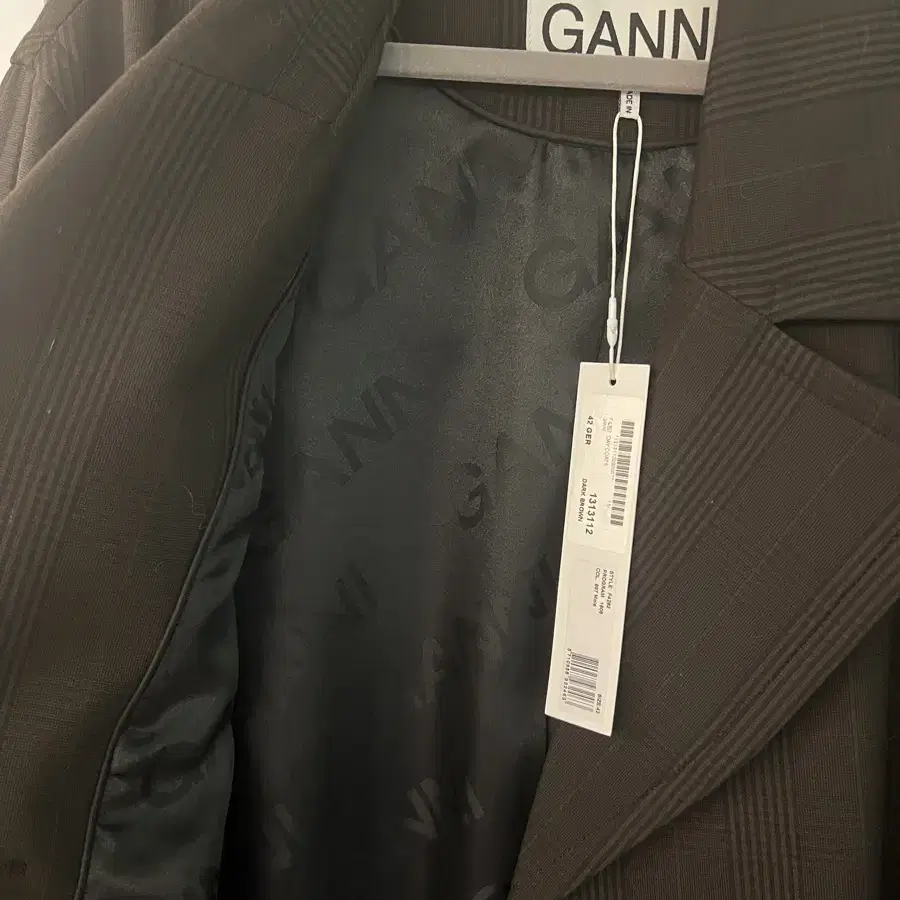 가니 Ganni 체크 롱 자켓 코트 42size