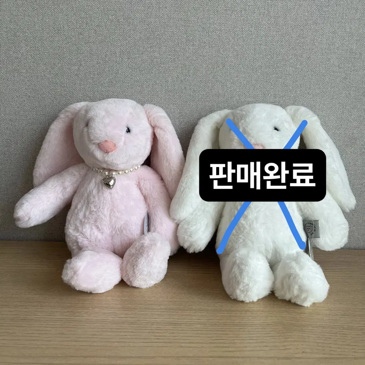 노블래빗 진주목걸이 25cm 토끼 인형_핑크, 아이보리