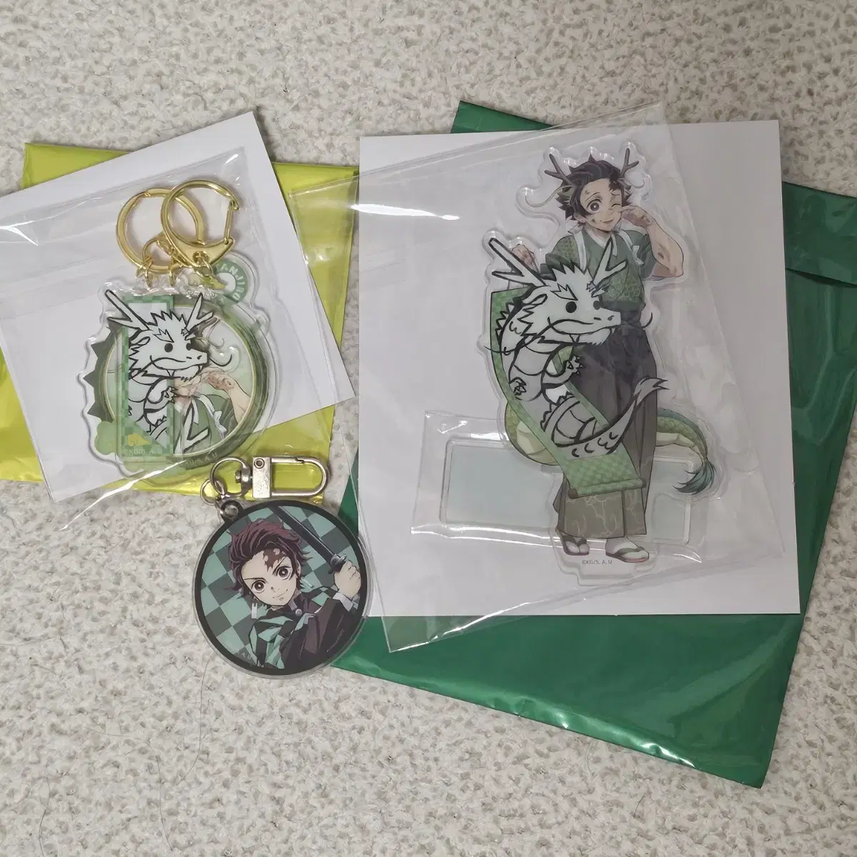 Unsealed) Demon Slayer's Blade Dragon Sea Dragon Sea Tanji Set Acrylic Stand Keyring