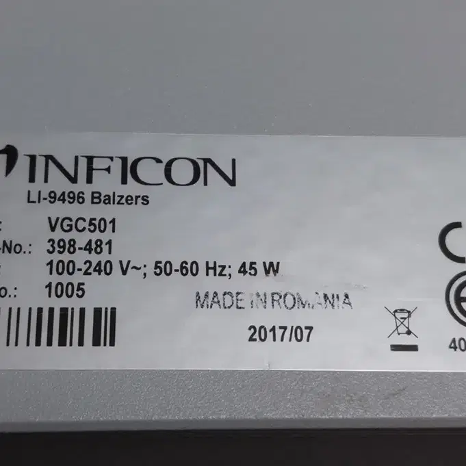 INFICON VGC501 LI-9496 Balzers 인피콘 진공게이지