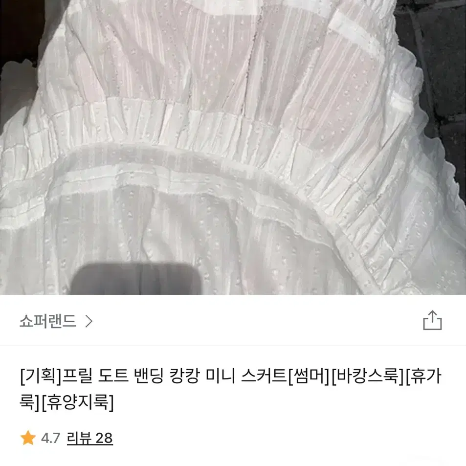 쇼퍼랜드 프릴도트 캉캉 밴딩 미니스커츠