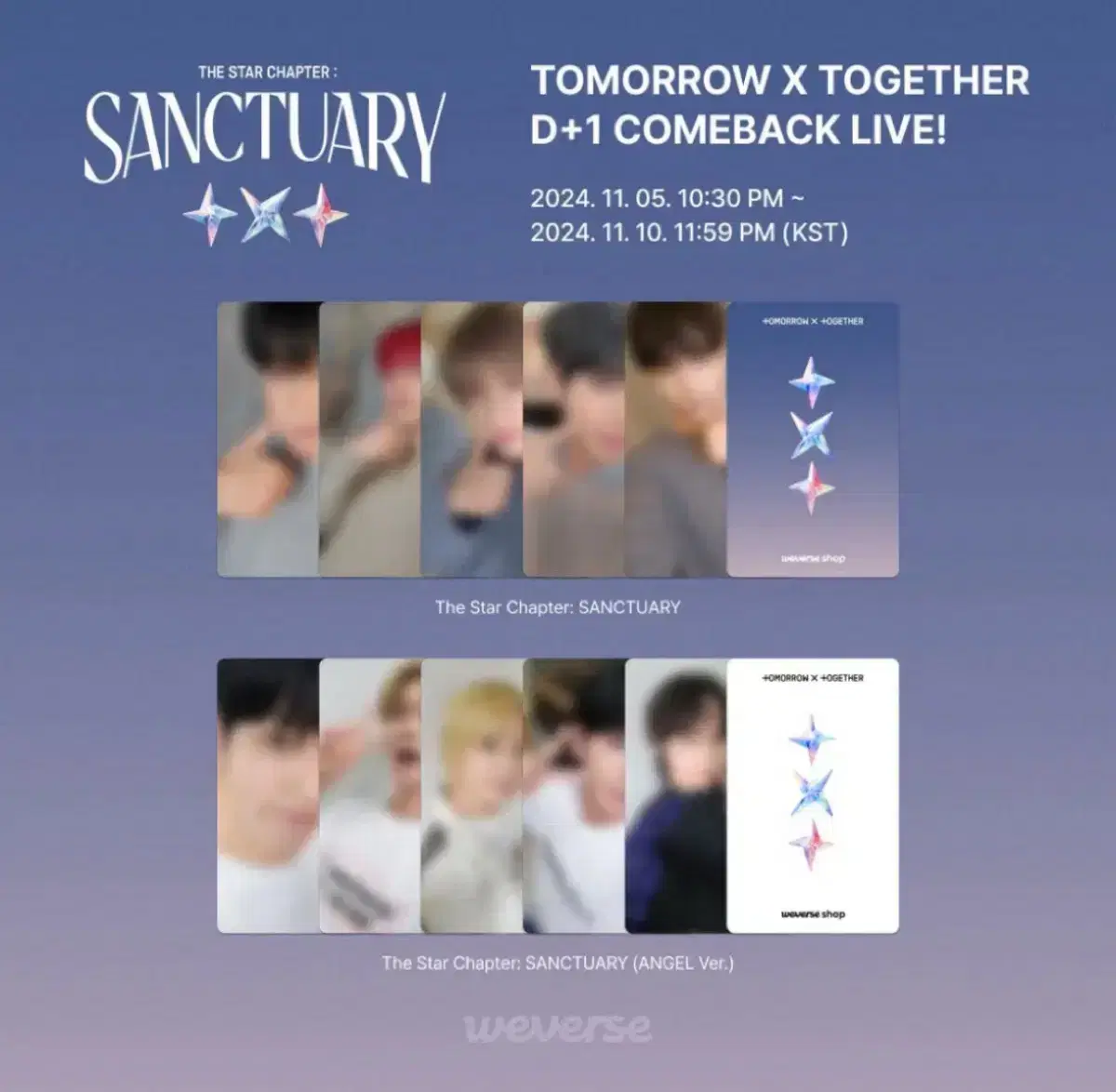 Lowest price sealed album (including) txt Sanctuary Comeback Live pre-order benefit photocard Buncheol