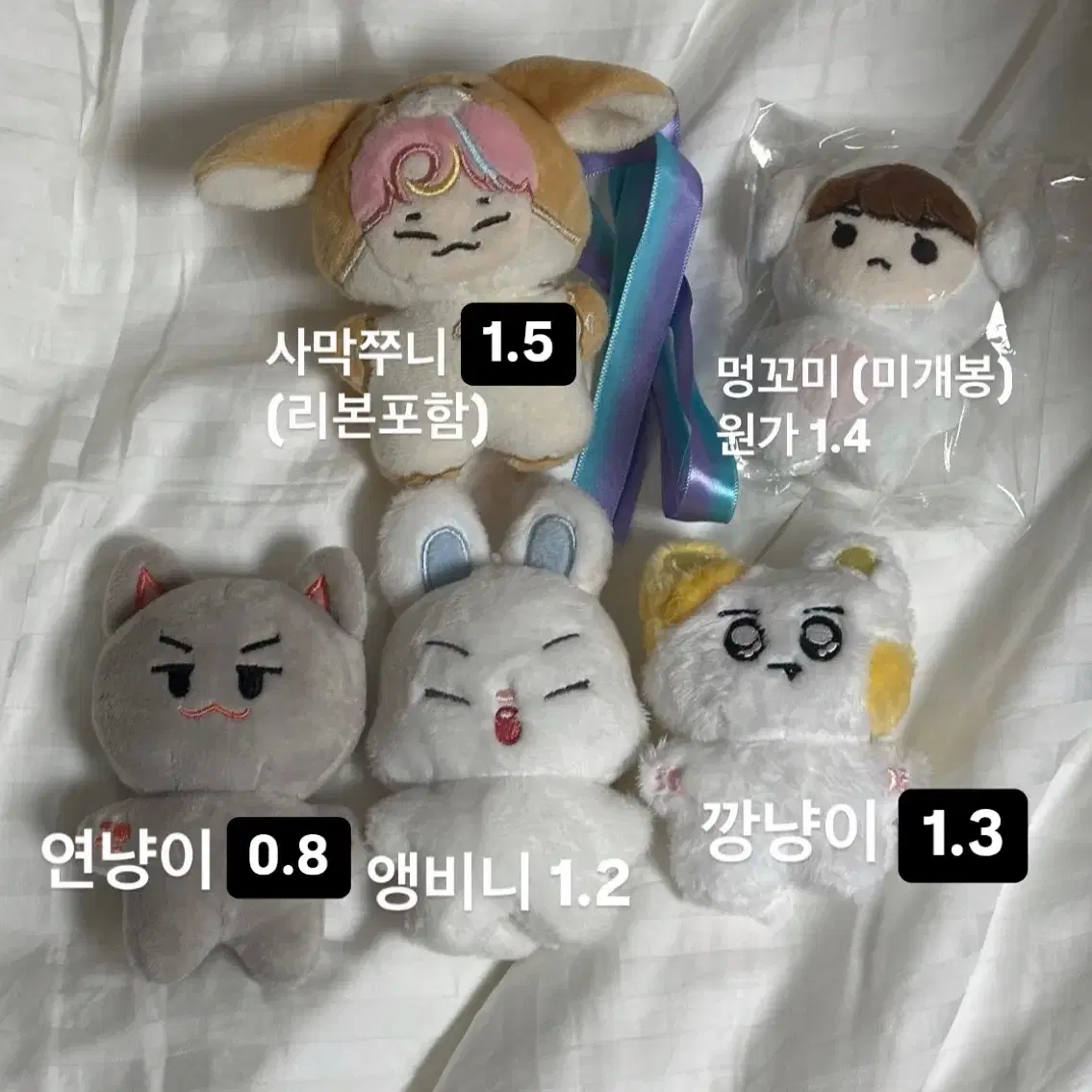 (원가이하) 투바투 10cm 인형 사막쭈니 멍꼬미 연냥이 깡냥이