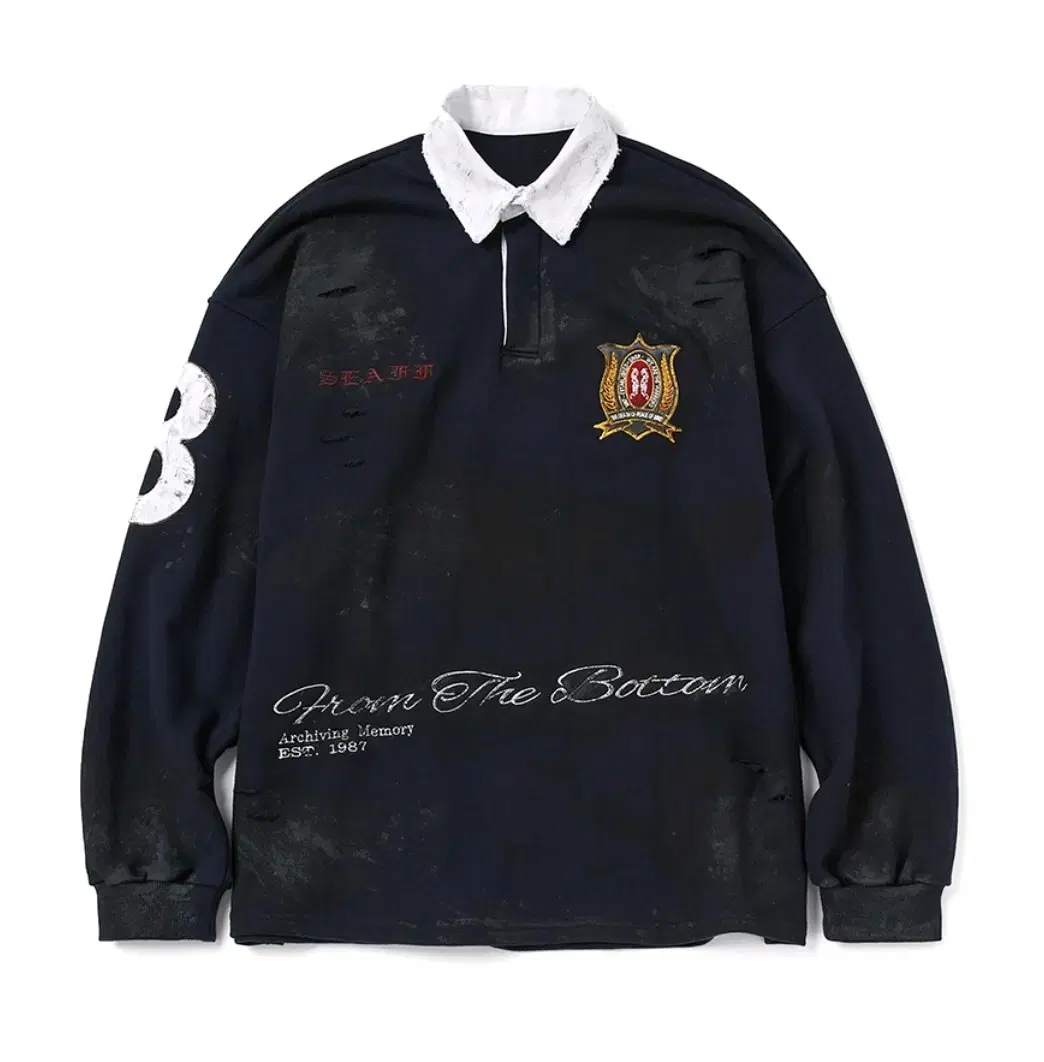 DNSR / Destroyed Dirty Polo Shirt / L