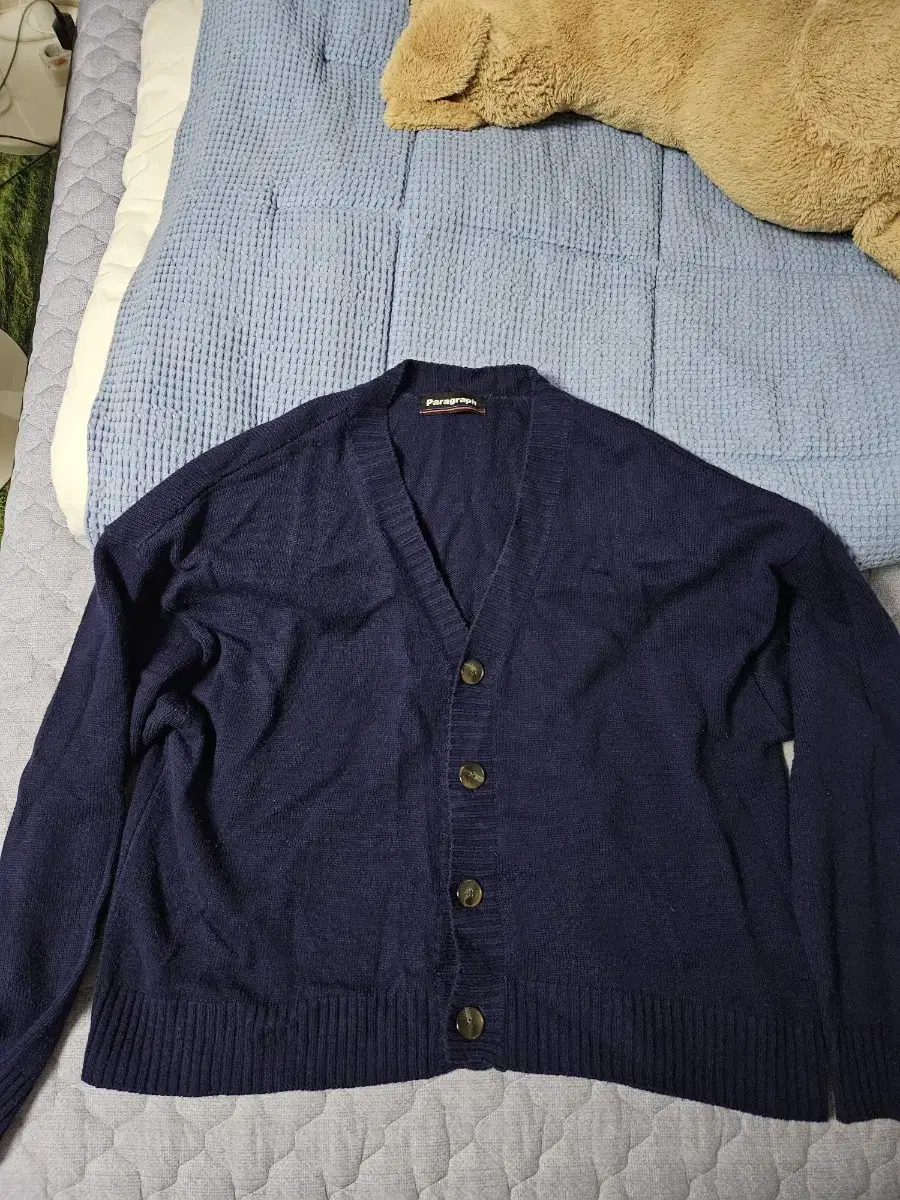 Men's navy blue cardigan