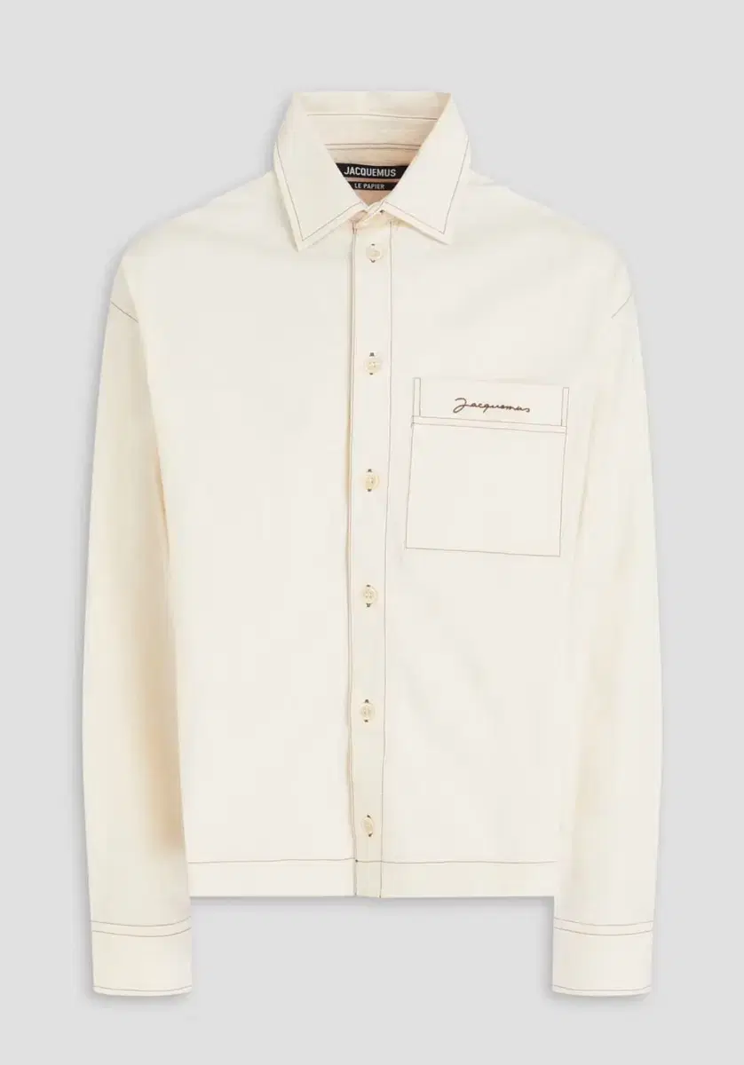 Jacquemus La Chemise Papier Embroidered Stitch Shirt 50