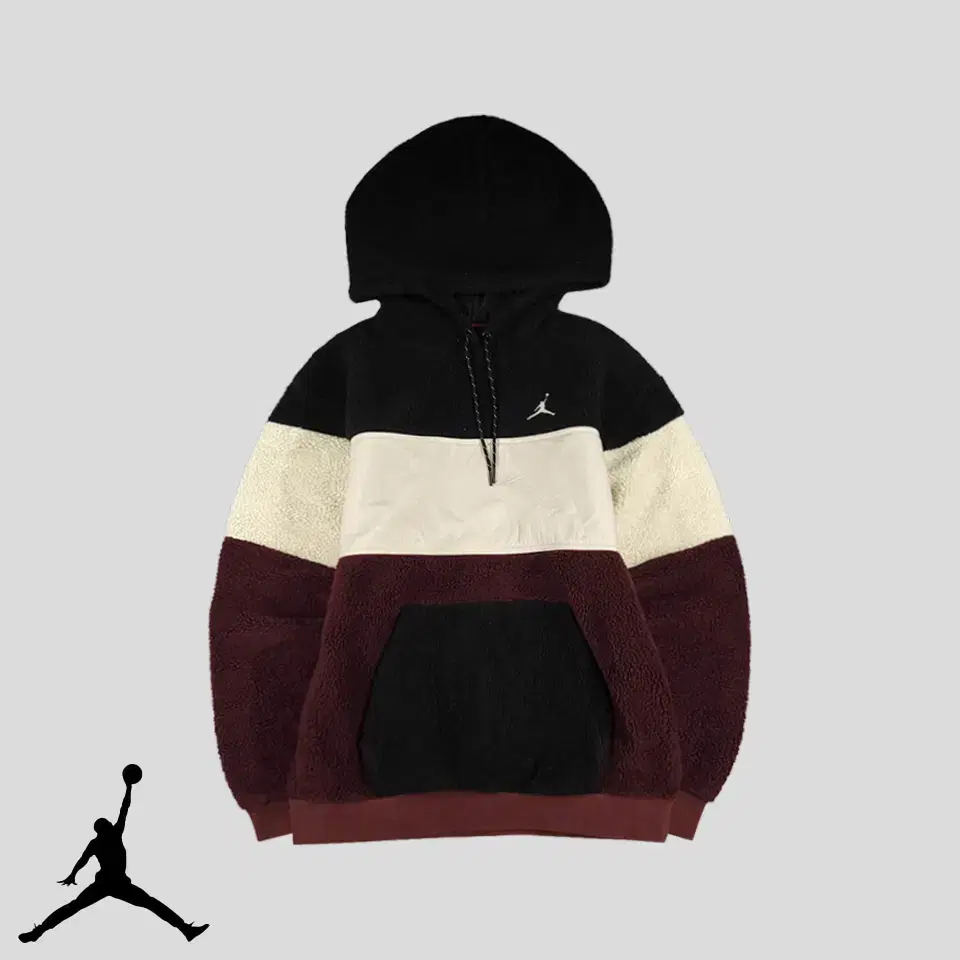 Nike Air Jordan Black Ivory Burgundy Colorway Jumpman Embroidery Logo Puffer Dumbel