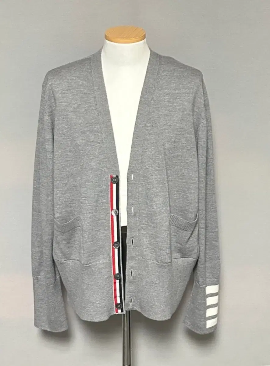 Last Price Drop Thom Browne Merino Wool Diagonal Cuff V-Neck Cardigan Lightweight Size 5